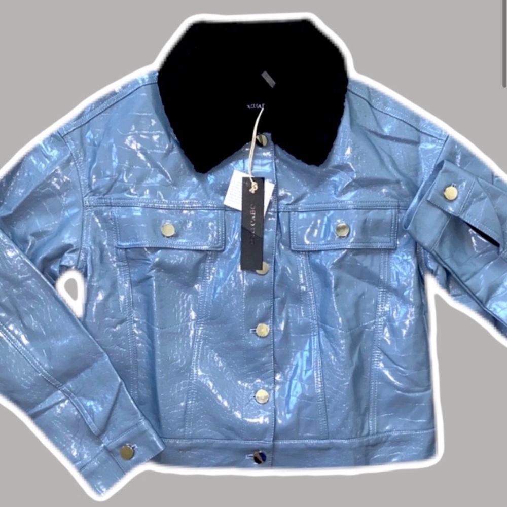 Dolce Cabo Faux Leather Snake/Croc Print Jacket New with tags Size Medium